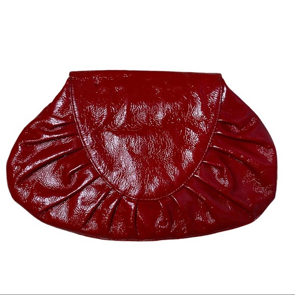 Goldenbleu Katie Woven Clutch Red Leather Clutch - Picture 2 of 10